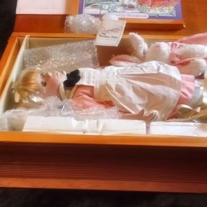 Vintage Alice in wonderland doll and book